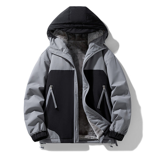 Chaqueta Hoodie Patchwork Retro Suelta y Casual - Image 9