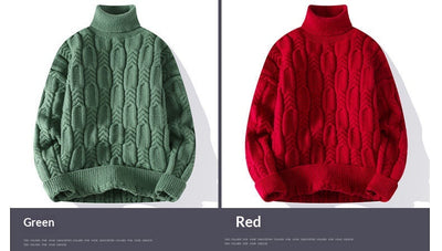 Suéter de Cuello Alto Trenzado para Hombre - Abrigo Casual y Cálido - Image 25