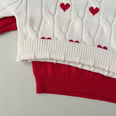 Suéter Infantil de Algodón Niño y Niña Cuello Redondo Rojo - Image 46