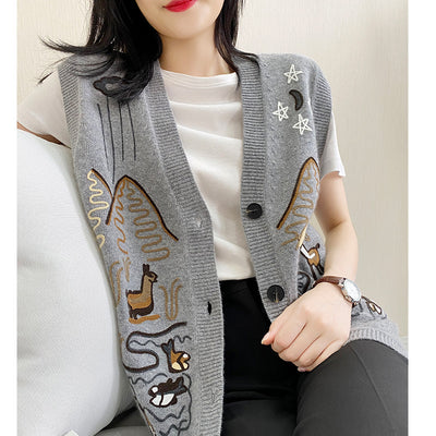 Cardigan Mujer Cuello V con Bordados Artesanales - Image 7