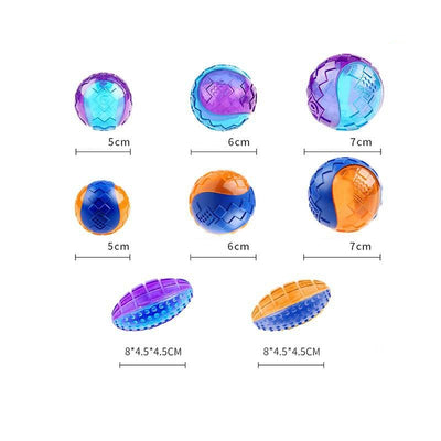 GiGwi Rugby dog toy in blue and orange, a small squeaky, bouncing, and floating rubber toy for outdoor play. - Image 4
