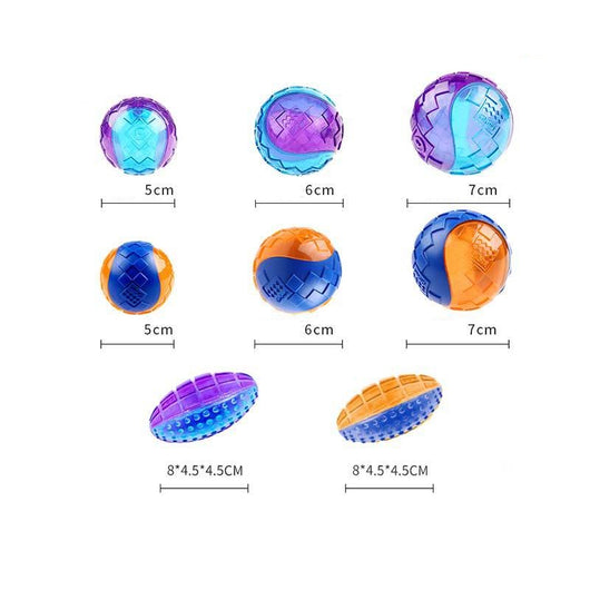 GiGwi Rugby dog toy in blue and orange, a small squeaky, bouncing, and floating rubber toy for outdoor play. - Image 4