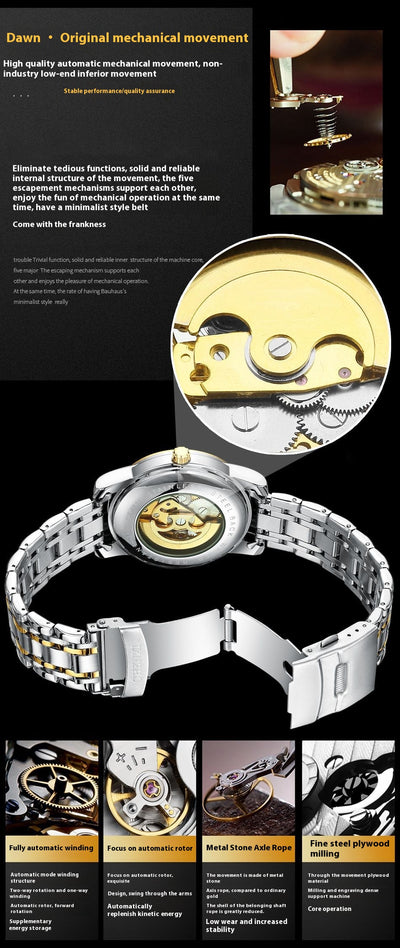 Reloj Mecánico Automático con Esfera Transparente Resistente al Agua - Image 10