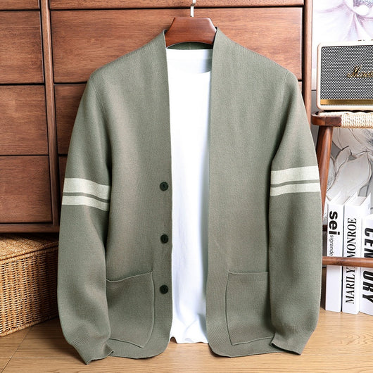 Suéter Abrigo Hombre Invierno Tejido Grueso Jacquard Manga Larga - Image 29