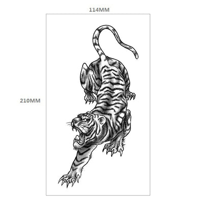 Tatuaje Temporal Transferible - Patrón Animal Tigre y León Media Manga - Image 9