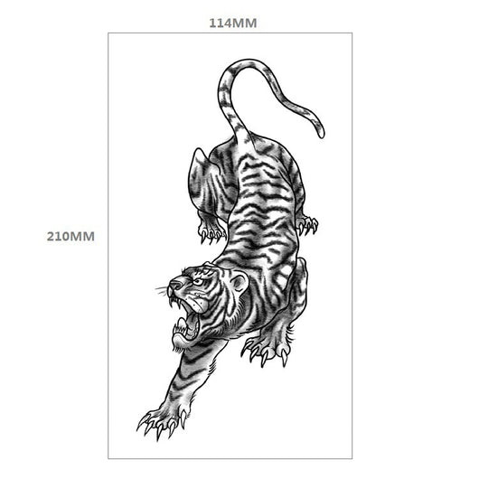 Tatuaje Temporal Transferible - Patrón Animal Tigre y León Media Manga - Image 9