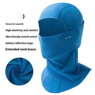 Light pink balaclava made from spandex/Lycra, designed for warmth and wind protection during winter outdoor activities. - Image 12