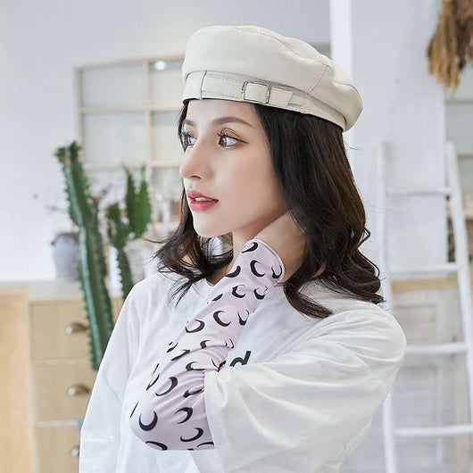 Boina de Cuero Genuino de Oveja para Mujer - Estilo Fashion - Image 10