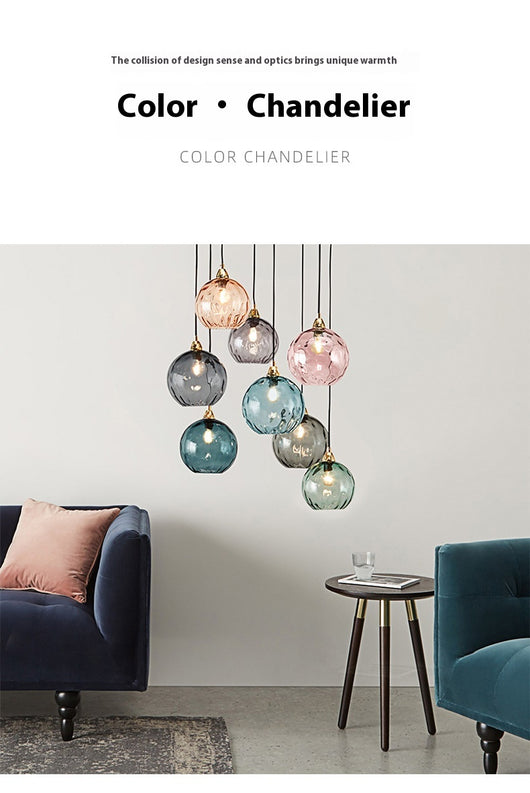 Lámpara Colgante de Cristal Ondulado con Diseño Minimalista Moderno - Image 19