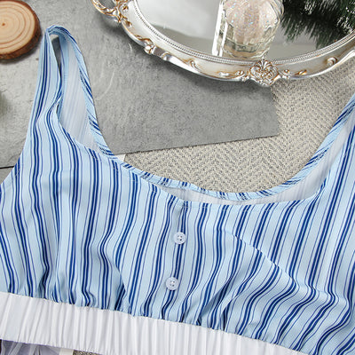 Conjunto de 3 Piezas Y2K Mujer: Top Rayado, Camisa Manga Larga y Pantalón Elástico - Image 17