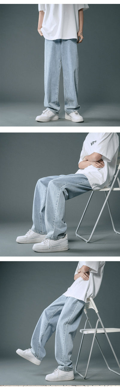 Jeans Rectos Sueltos Ligeros para Hombre - Comodidad de Verano - Image 18