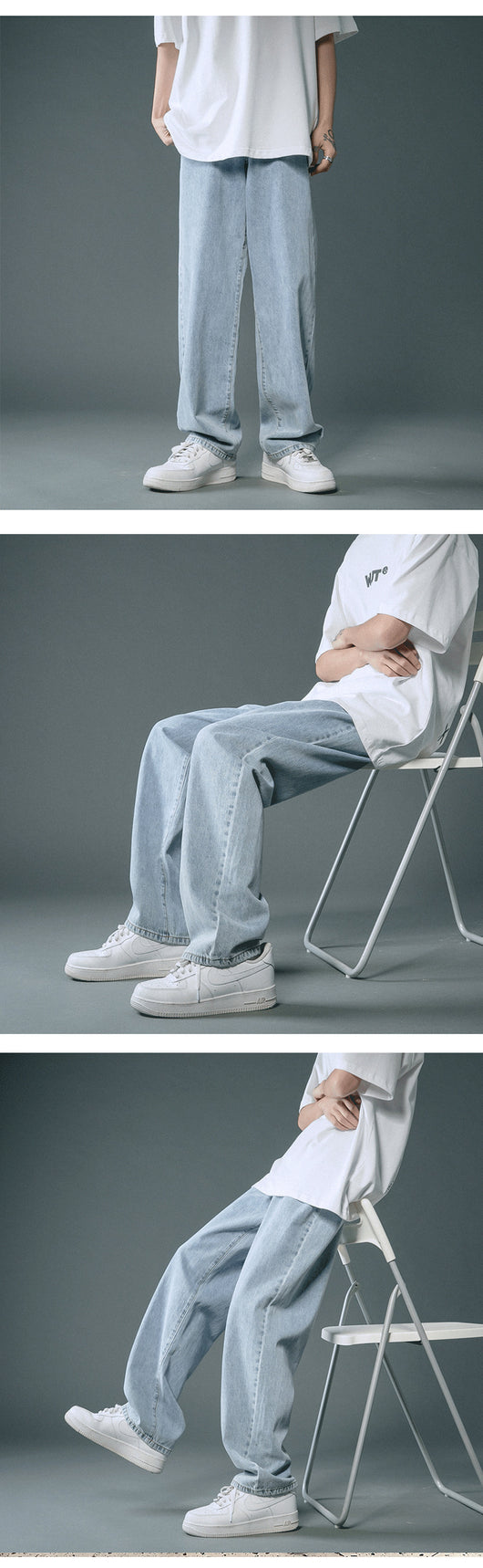 Jeans Rectos Sueltos Ligeros para Hombre - Comodidad de Verano - Image 18