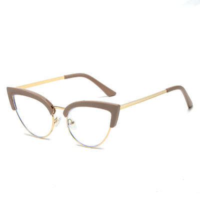 Gafas Elegantes Marco Grande Metal Mitad Inferior - Image 9