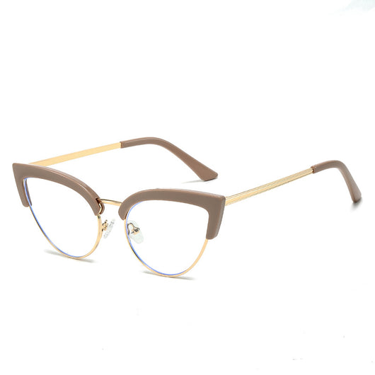 Gafas Elegantes Marco Grande Metal Mitad Inferior - Image 9