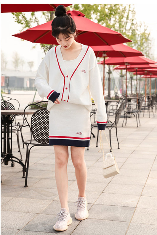 Conjunto de Dos Piezas: Suéter de Lana con Cardigan Corto para Mujer - Image 4