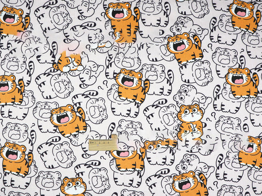 Tela Twill de Algodón Ecológico Little Tiger con Estampado Natural - Image 8