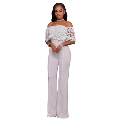 Jumpsuit Ajustado con Cuello Único y Bordado Soluble - Image 6