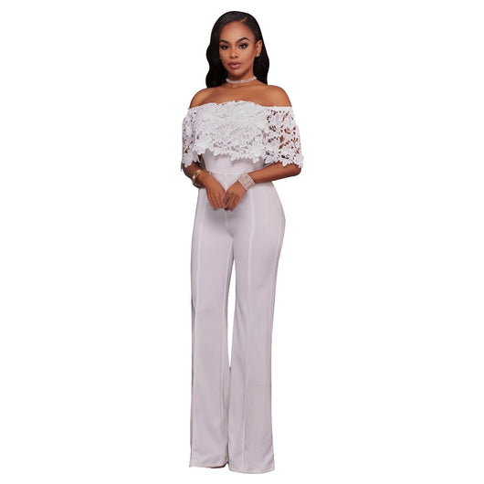 Jumpsuit Ajustado con Cuello Único y Bordado Soluble - Image 6