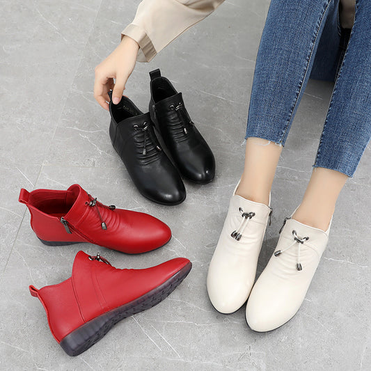 Botas Altas de Cuero para Mujer con Suela Blanda