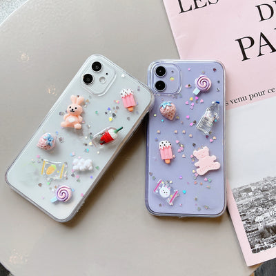 Funda para Celular con Diseño Conejito de Helado y Resina Epoxi - Image 2