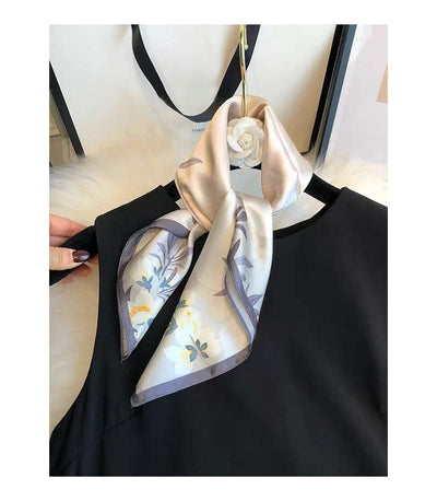 Pañuelo de Seda Beige Cuadrado para Mujer - Versátil y Fácil de Combinar - Image 57