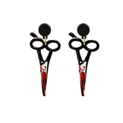Aretes de Hacha Ensangrentada Halloween - Diseño Acrílic Retro