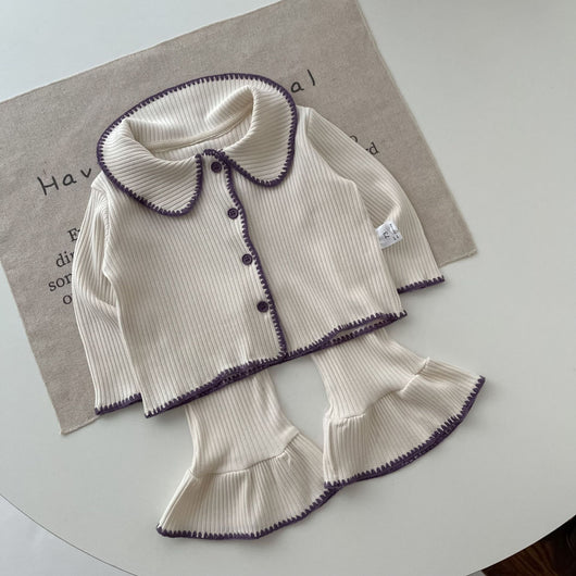 Conjunto de Dos Piezas Cardigan Tejido y Pantalón Acampanado para Bebé - Image 21