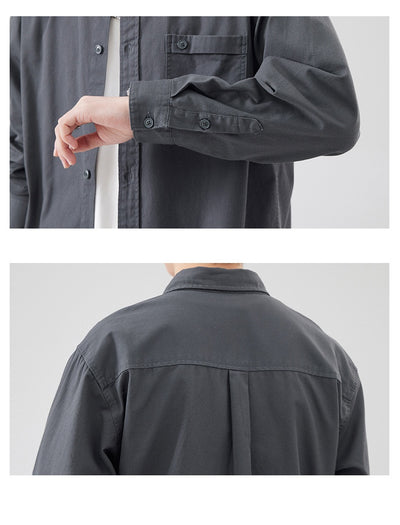 Camisa de Algodón Pesado Estilo Americano para Hombre - Image 24