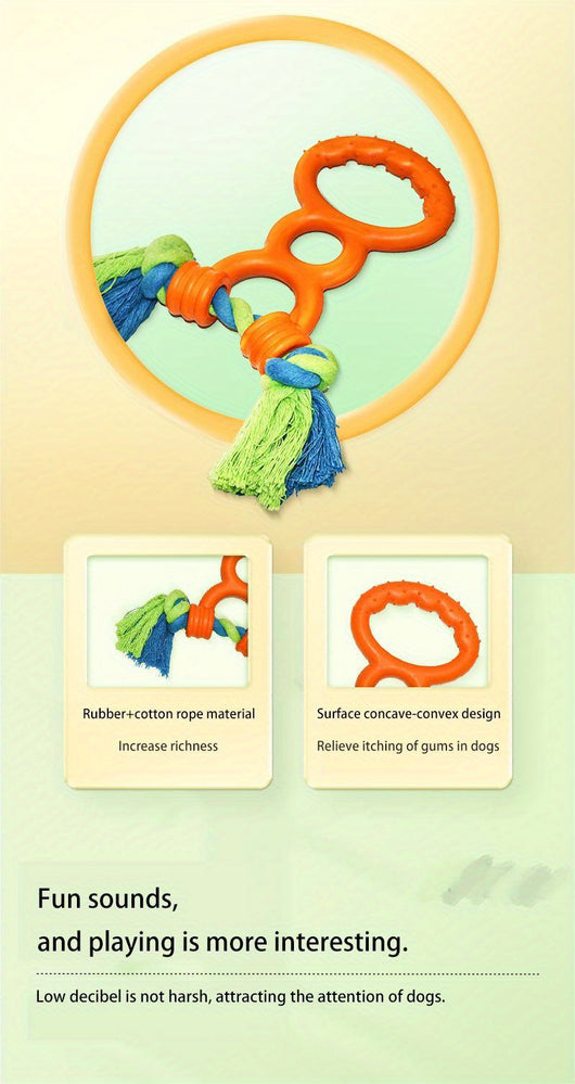 Juguete Interactivo para Perros con Anillas de Goma y Cuerda - Resistente a Mordidas - Image 9
