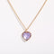 Colorful Zircon Love Element Copper Necklace Light Morado