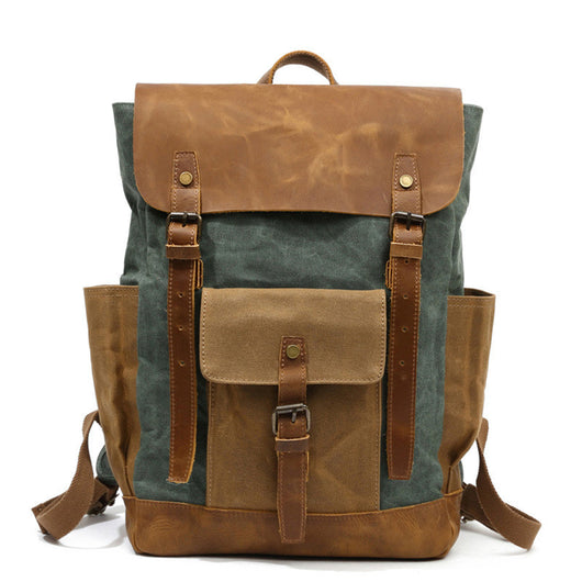 Mochila de Viaje Cuero Crazy Horse Lona para Hombre - Image 17