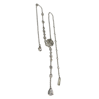 Collar Plata con Flor de Camelia y Circonita Incrustada - Colgante Gota Delicado - Image 2