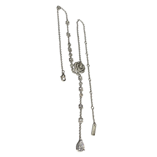 Collar Plata con Flor de Camelia y Circonita Incrustada - Colgante Gota Delicado - Image 2