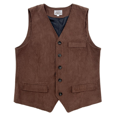 Chaleco de Pana para Hombre con Bolsillos de Patchwork y Chaqueta Exterior - Image 5