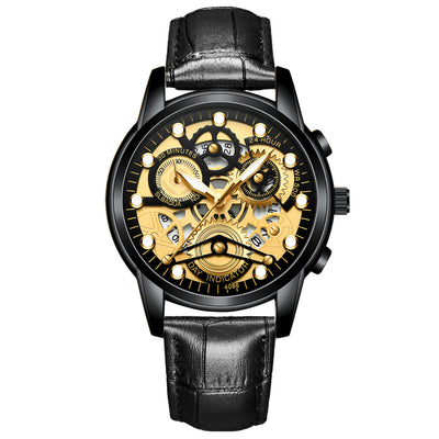 Reloj de Cuarzo Hueco para Hombre - Diseño Fashion Negro - Image 5