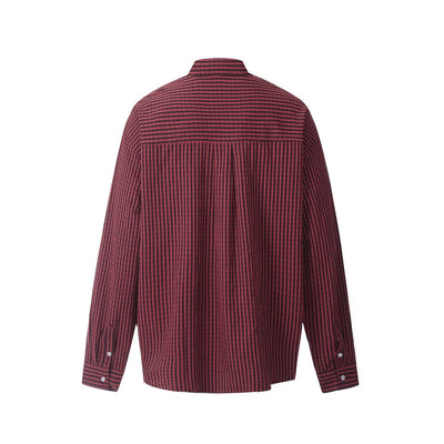Camisa Cuadriculada Estilo Japonés Minimalista para Hombre - Image 16