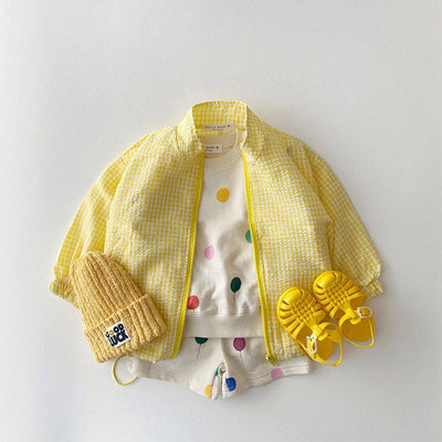 Chaqueta Ligera de Protección Solar con Cuadros para Niños - Image 8