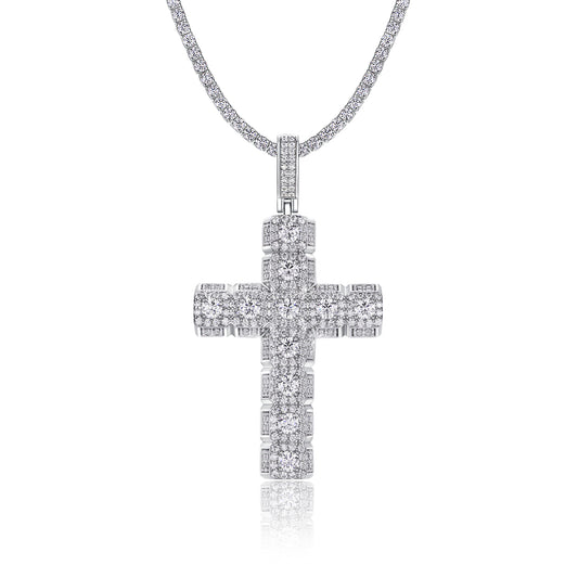 Collar Colgante Moissanita Premium en Plata 925 Chapada en Platino