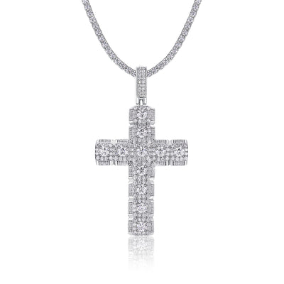 Collar Colgante Moissanita Premium en Plata 925 Chapada en Platino