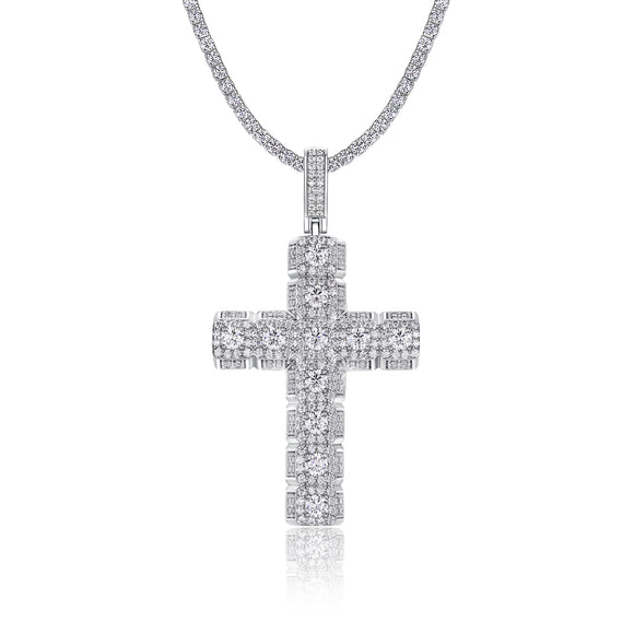 Collar Colgante Moissanita Premium en Plata 925 Chapada en Platino