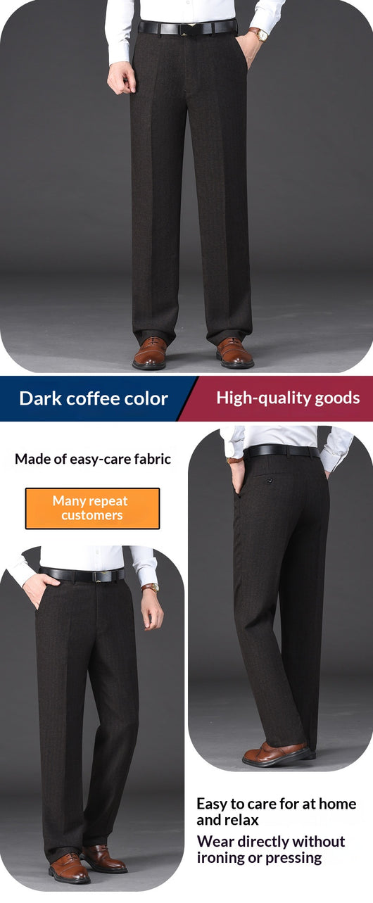 Pantalones de Vestir Clásicos Hombre Talle Alto Pierna Recta sin Arrugas - Image 11