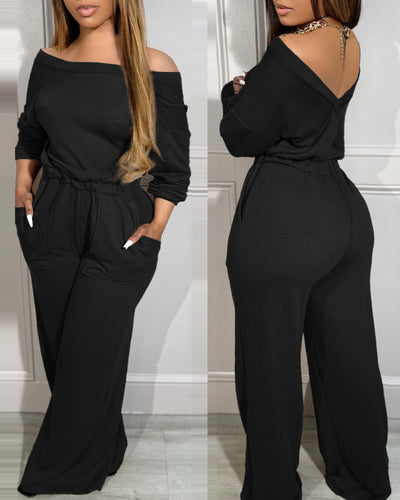 Jumpsuit Elegante Hombro Descubierto con Cintura Definida - Image 10