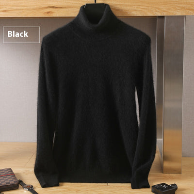 Suéter Pullover de Cuello Alto Holgado en Visón para Hombre - Invierno - Image 21