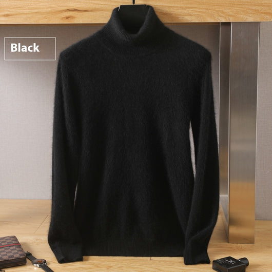 Suéter Pullover de Cuello Alto Holgado en Visón para Hombre - Invierno - Image 21