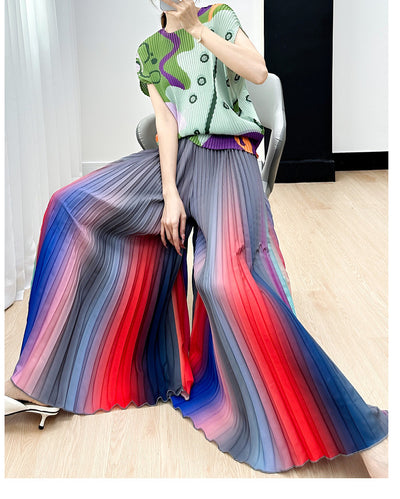 Pantalón Ancho Plisado Degradado Efecto Reductor - Versátil y Moderno - Image 22