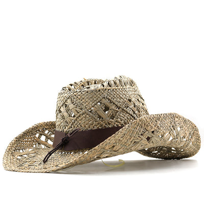 Sombrero Vaquero Occidental Tejido a Mano con Decoración de Pasto Natural - Image 7