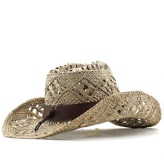 Sombrero Vaquero Occidental Tejido a Mano con Decoración de Pasto Natural - Image 7