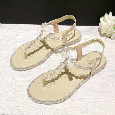 Sandalias Planas con Strass y Perlas para Mujer - Image 7