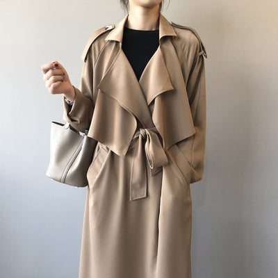 Abrigo Trinchera Largo para Mujer Estilo Británico Retro - Image 4