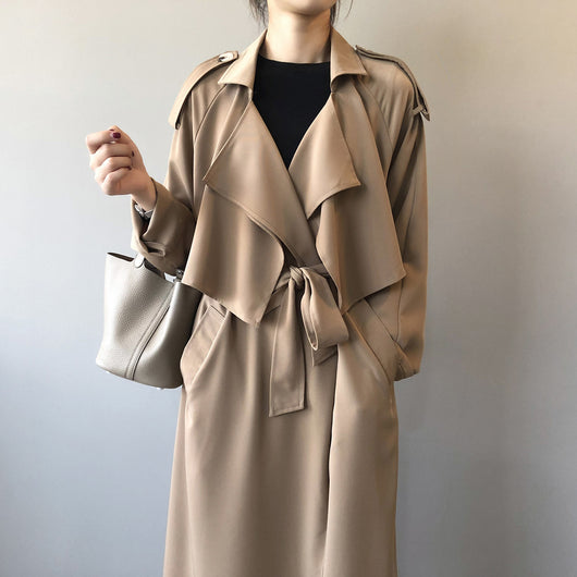 Abrigo Trinchera Largo para Mujer Estilo Británico Retro - Image 4